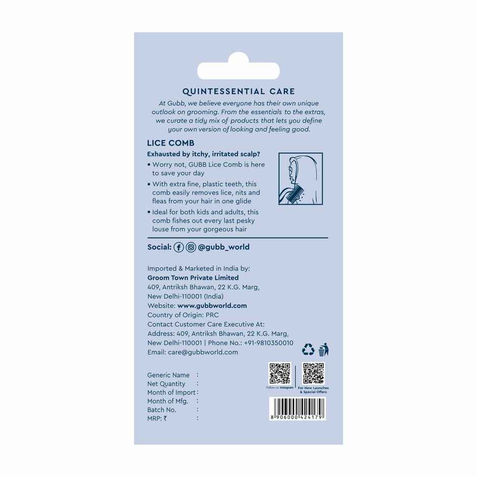 GUBB Lice Comb
