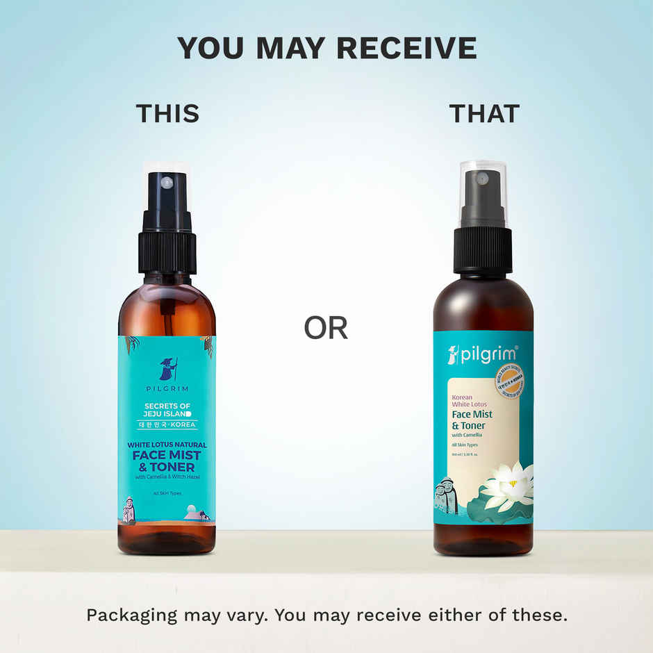 Pilgrim White Lotus Refreshing Face Mist & Toner For Glowing Skin & Reducing Open Pores