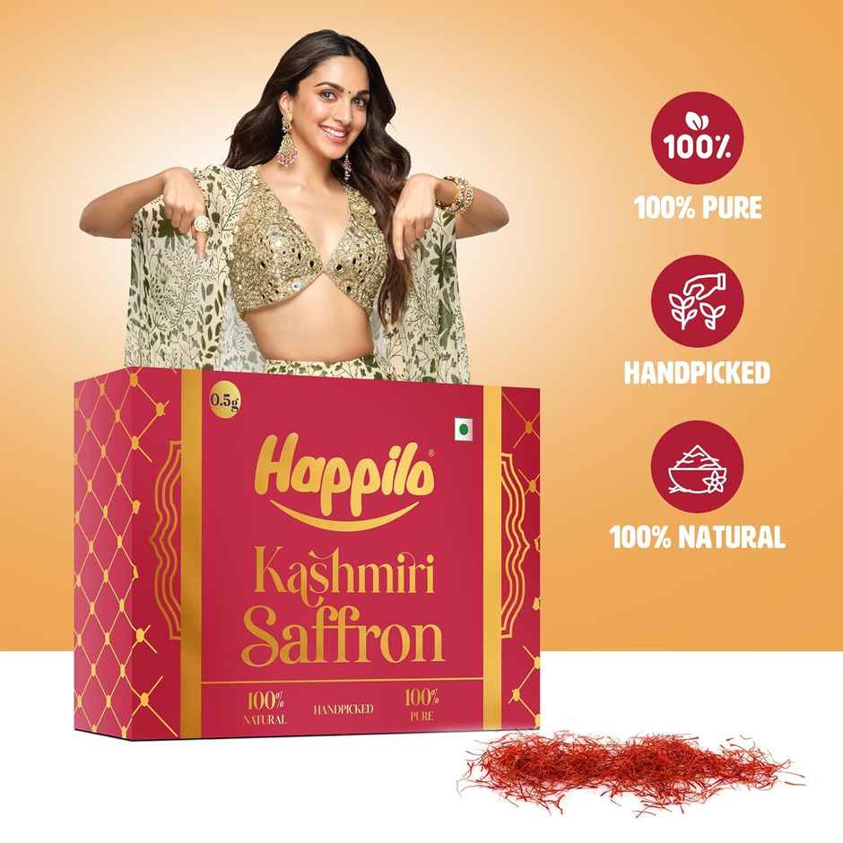 Happilo Premium Kashmiri Saffron, Handpicked Pure Kesar