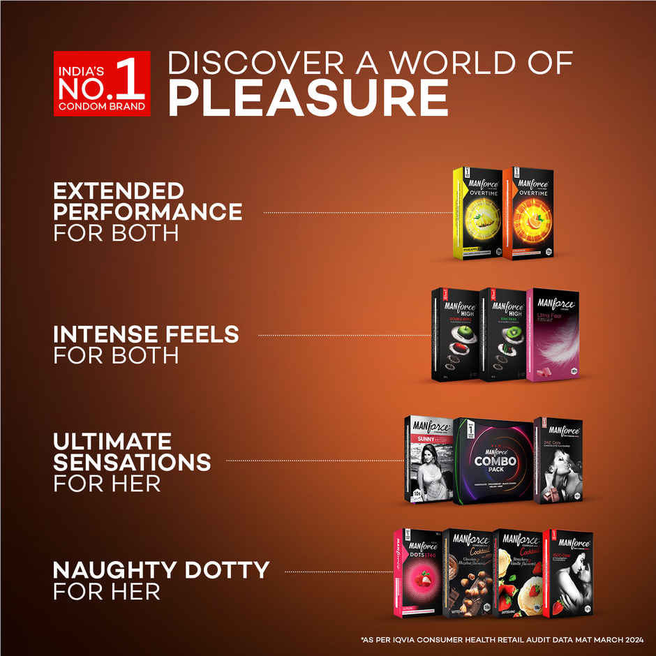 Manforce Xotic 2 in 1 | Contoured, Dotted Chocolate Flavoured Condoms