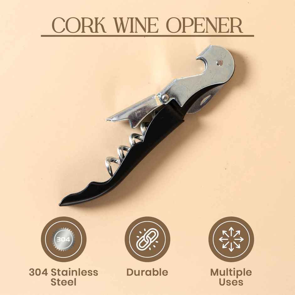 Stainless Steel Corkscrew Opener With Foil Cutter - Assorted