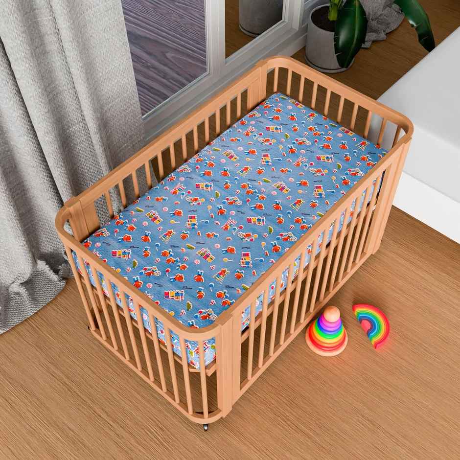 Kuber Industries Reversible Baby Plastic Sheet|Baby Crib Sheet for Baby|100x100 CM|Blue
