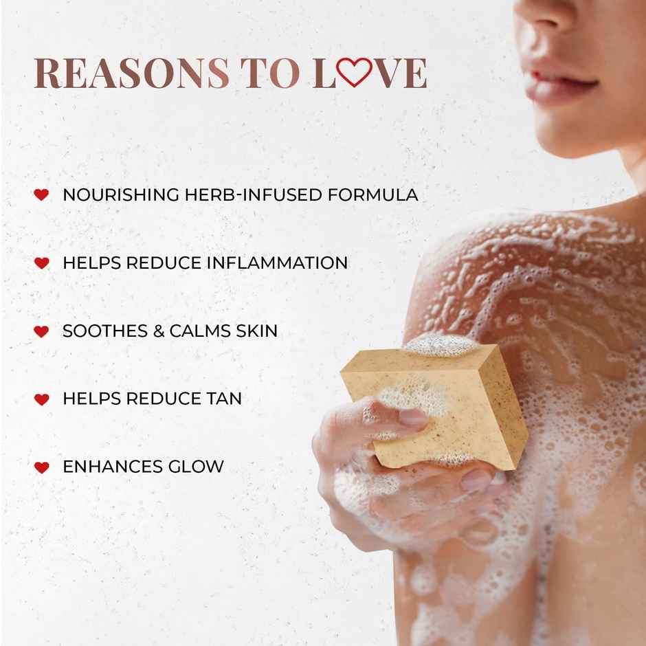 Just Herbs Hydrating Bathing Bar: Saffron & Malai For Deep Nourishment & Moisturization PACK OF 3