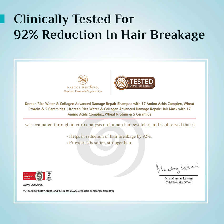 Pilgrim Korean Rice Water & Collagen Advanced Damage Repair Shampoo