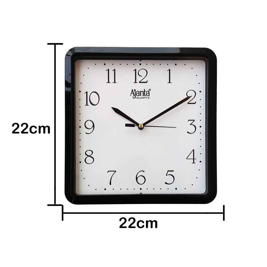 Ajanta Plastic Abstract Black Analog Wall Clock (21.6 cm x 21.6 cm x 3.2 cm)