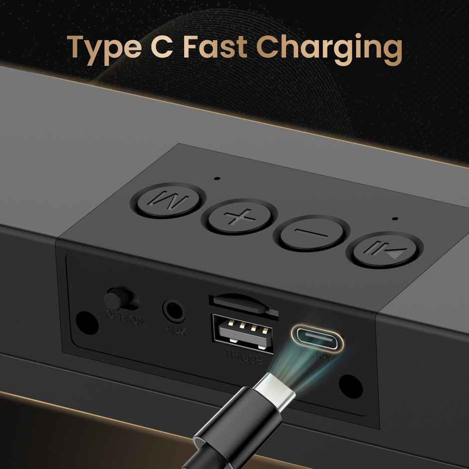 Portronics Decibel 24, Wireless Stereo Soundbar - Black