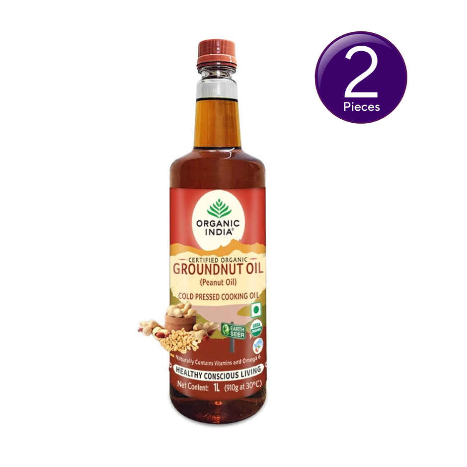 Organic India Groundnut | Peanut Oil, Cold Pressed Unrefined Oil Combo
