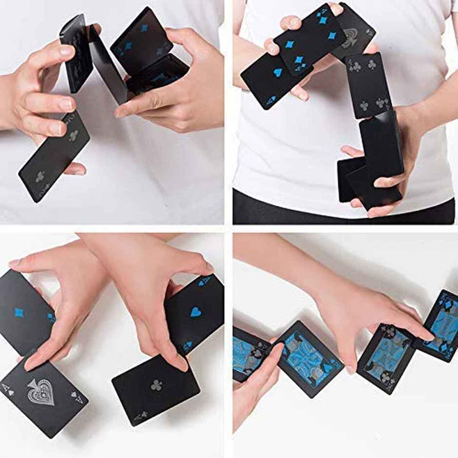 Toyshine Waterproof Black Plastic Poker Playing Cards