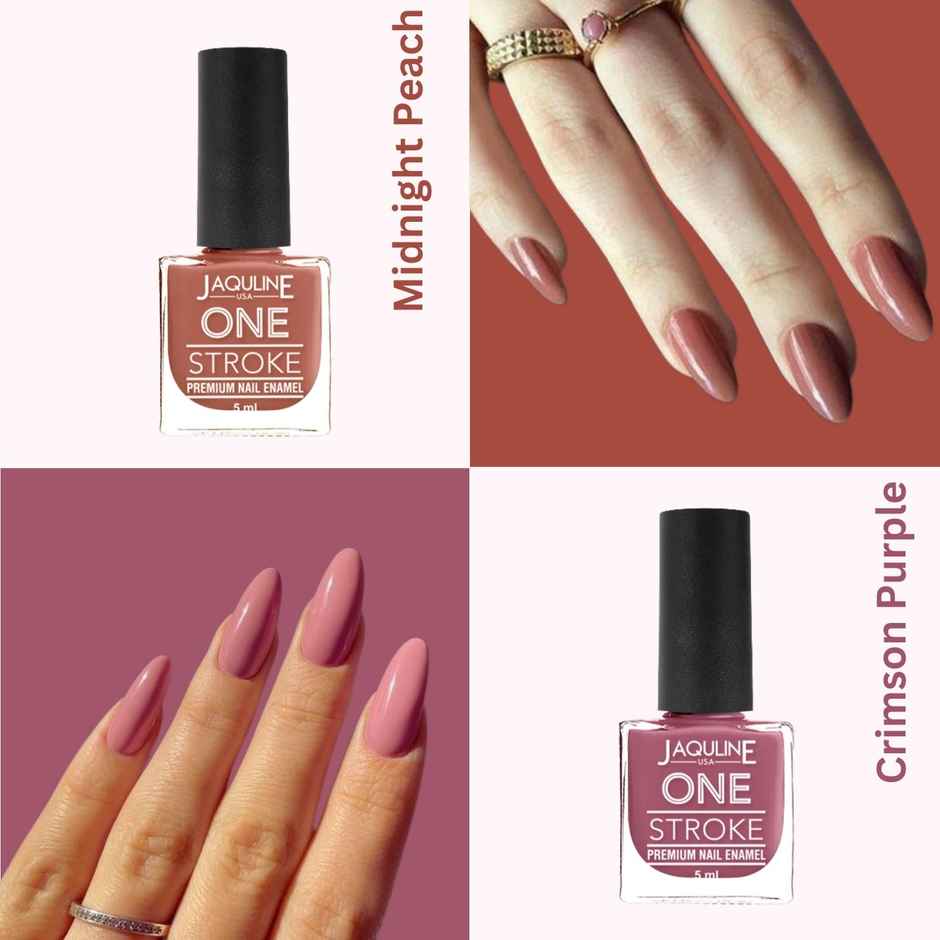 Jaquline USA Color Crush Nail Paint Set of 4 | Long Lasting | Chip Resistant | Highly Pigmented