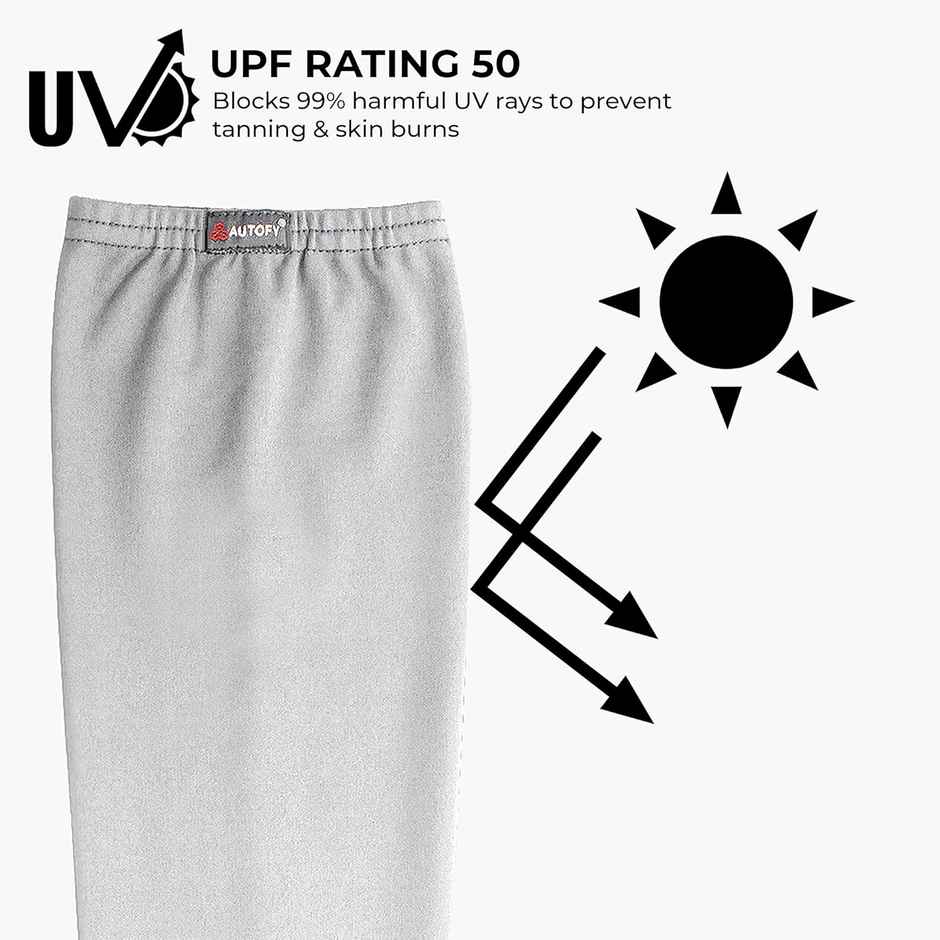 Autofy Pro|Fit 240 GSM Unisex Arm Sleeves UV Protection Compression/Cooling Effect | Grey | Pk of 2