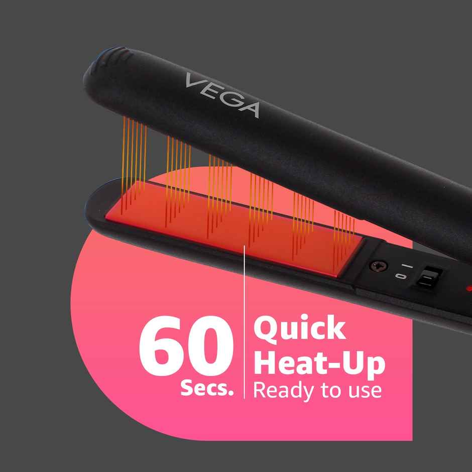 Vega Adore Hair Straightener for Women with Ceramic Plates & Fast Heat, 1 Year Warranty, (VHSH-18)