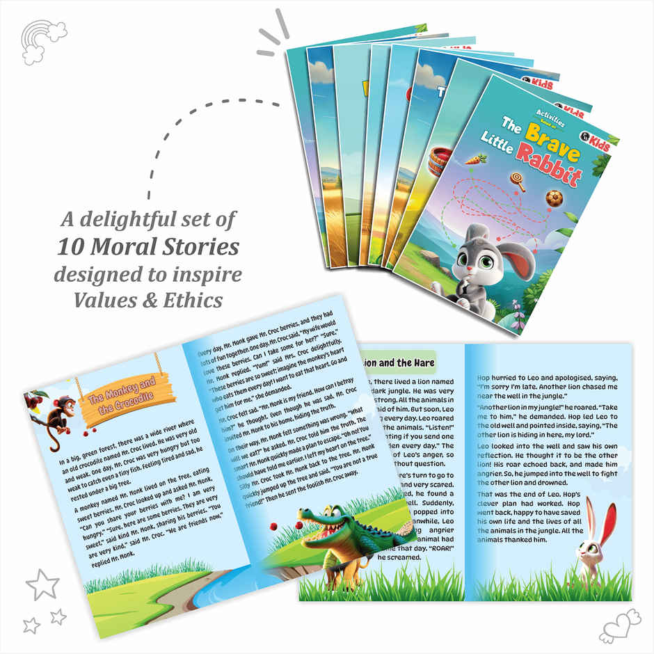 Physics Wallah 10 Moral Story Books For Kids With Activities | Short Animal tales | 3-10 years