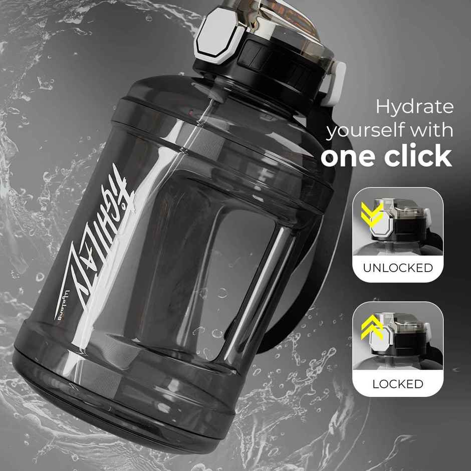 Lifelong Gallon Water Bottle 1.6 L | Gallon Bottles For Men & Women | Black
