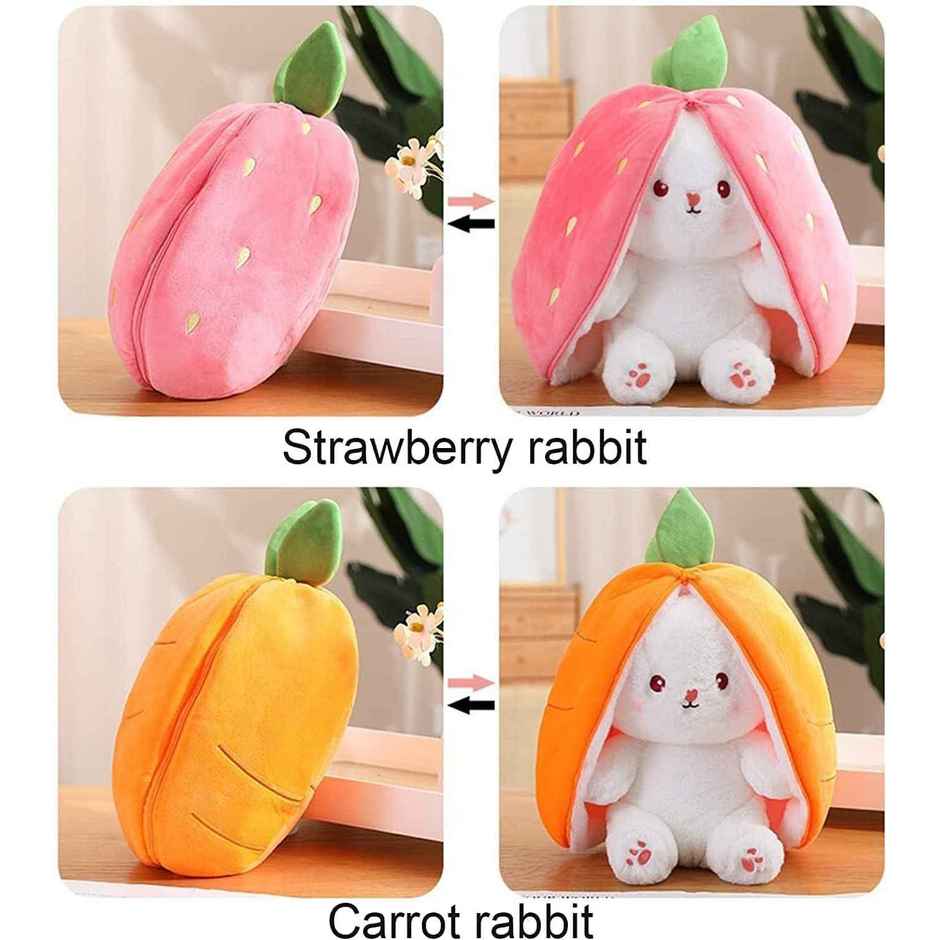 Kidology Plush Toy Pillow, Reversible Bunny, Cute Rabbit Sofa Pillow, Easter Bunny Stuffed Animal