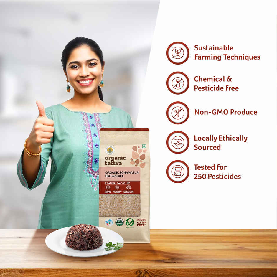 Organic Tattva Sonamasuri Rice Brown