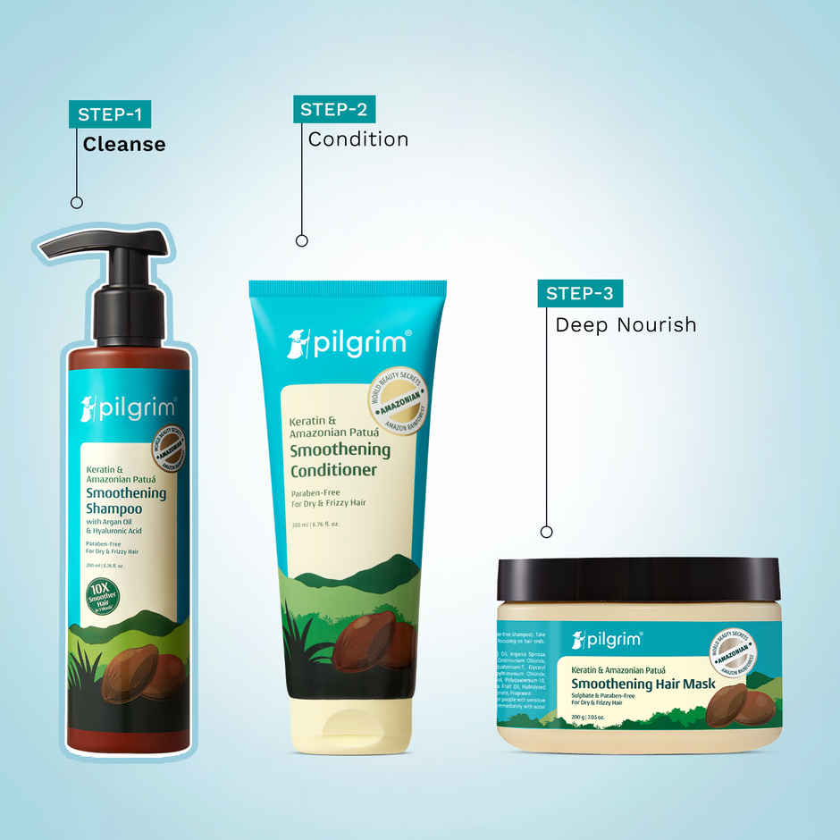Pilgrim Keratin & Amazonian Patua Smoothening Shampoo for Smooth, Frizzy & Shinier Hair