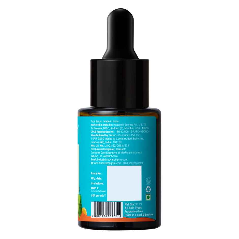 Pilgrim 10% Vitamin C Face Serum with 5% Niacinamide Reduces Dark Spots & Evens Skin Tone