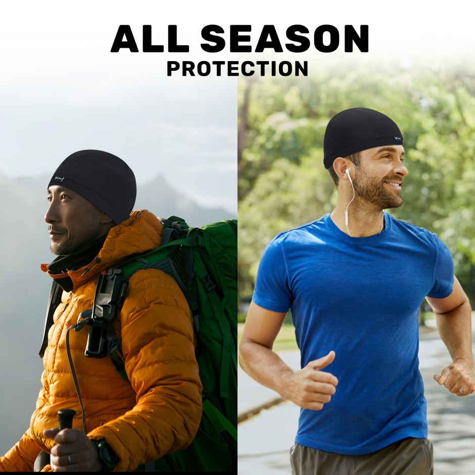 Xtrim Skull Cap for Bikers/Cyclists, Inner Helmet Liner, Sweat Cooling | Black | One Size Fits All