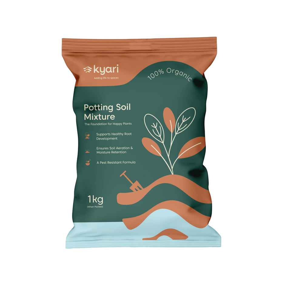 Kyari Potting Soil I Cow Dung + Red SoilI for All Types of Plants | 1 kg