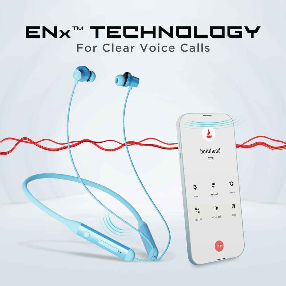 boAt Rockerz 333ANC Bluetooth in Ear Neckband with mic Crystal Bionic Sound Powered(Celestial Blue)