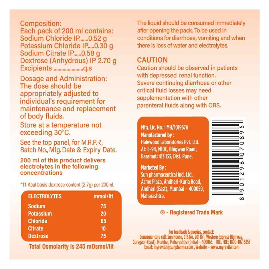 Revital Recharge ORS - Orange Flavour
