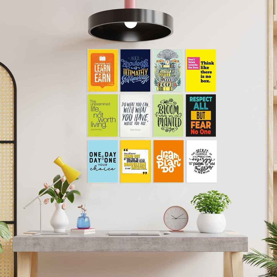 Paper Plane Design Motivational Wall Posters | Set of 12 | (29 cm x 21 cm) D10
