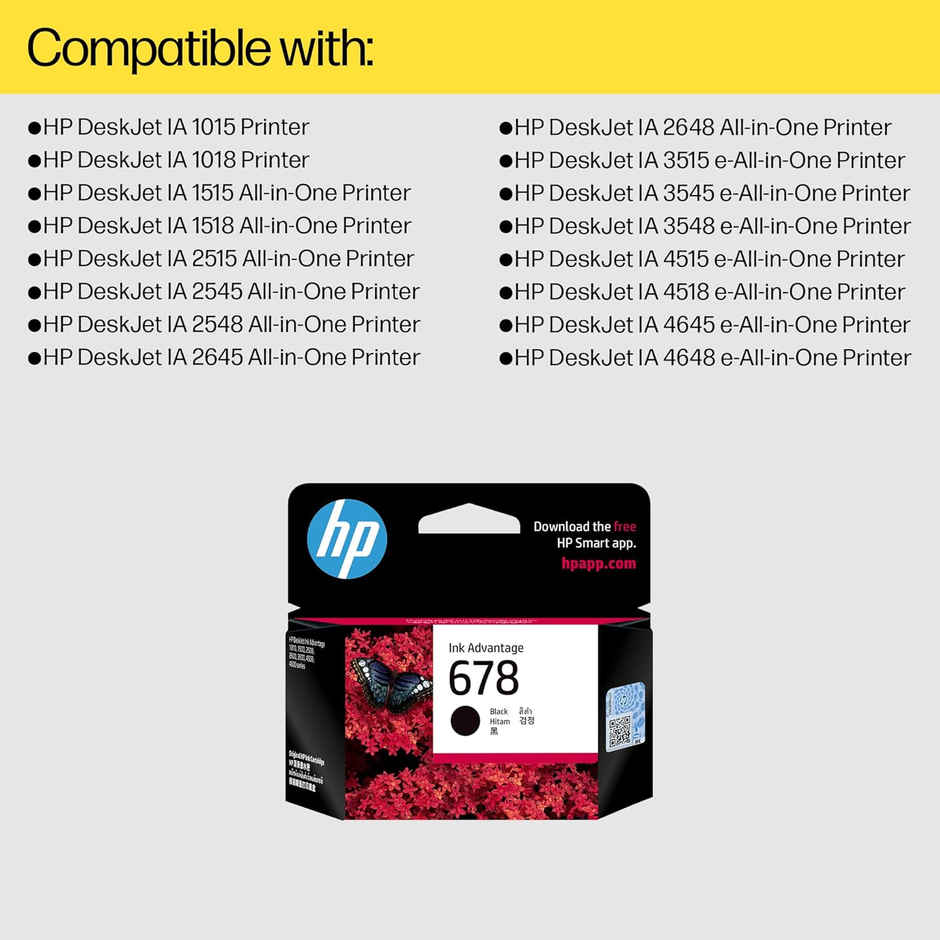 HP 678 Black Ink Cartridge