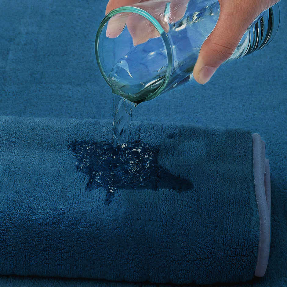 Story@Home Microfiber Towels | Solid Bath Towel | 400 GSM | XL | Blue