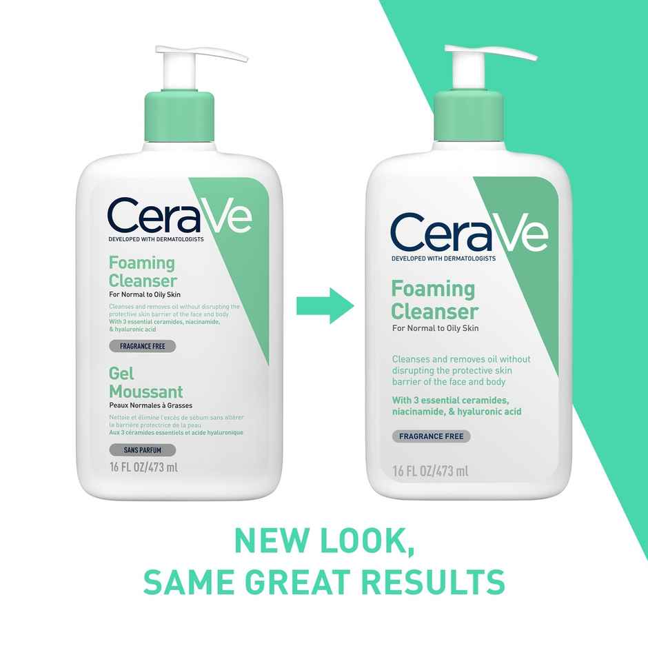 CeraVe Foaming Cleanser Face Wash For Oily Skin With Ceramides, Dermatologist Recommended