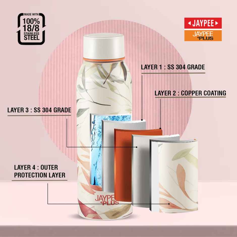 Jaypee Plus Punch Prime ISI certified Stainless Steel Insulated Hot & Cold Water Bottle | 620 ml