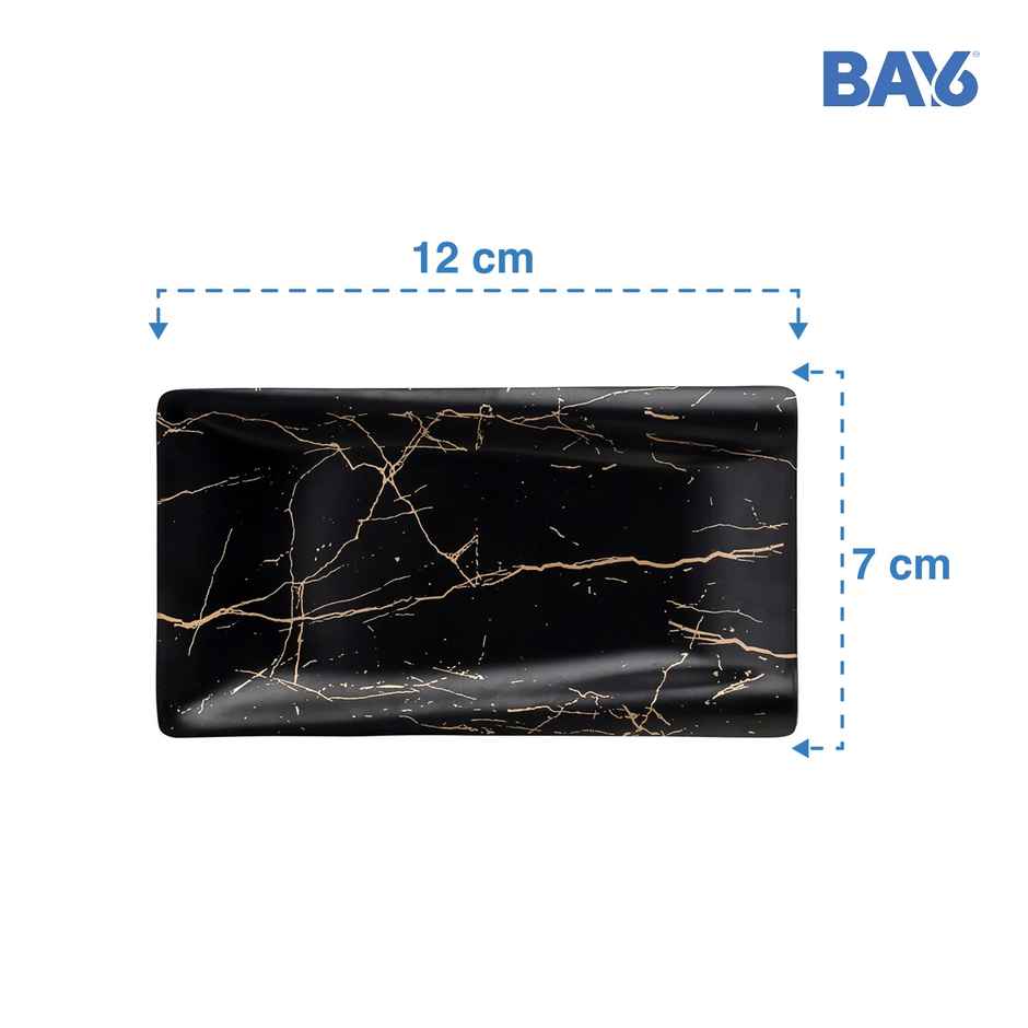 BAY6 Melamine Platter - Oheo Large - 12*7 Inch - Black Static