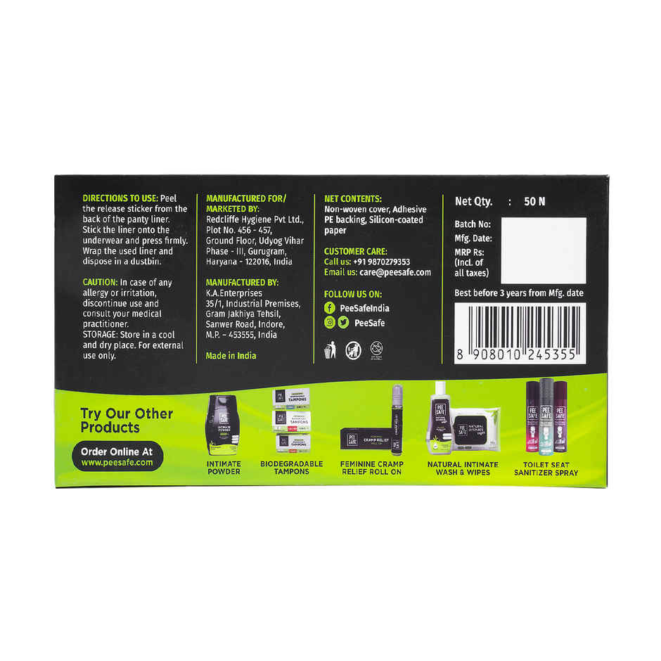 Pee Safe Aloe Vera Panty Liner XL