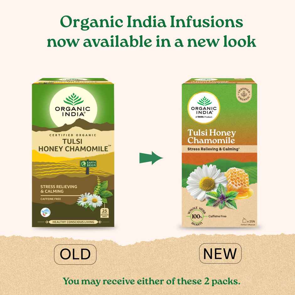 Organic India Tulsi Honey Chamomile Herbal Infusion Bags