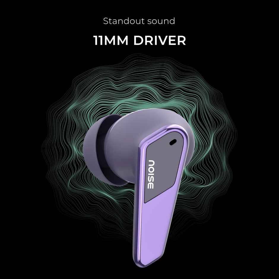 Noise N1 Pro TWS Earbuds with Metallic Finish, ANC(Upto 30Db), 60H of Playtime, Dual Pairing, Instacharge, BT V5.3 - Chrome Purple