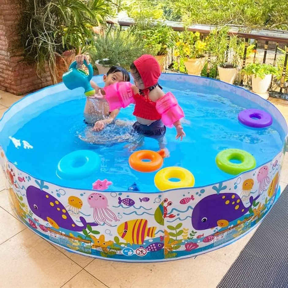 Toyshine Intex 4 Feet Kids Pool (Multicolour, 3-6 Years)