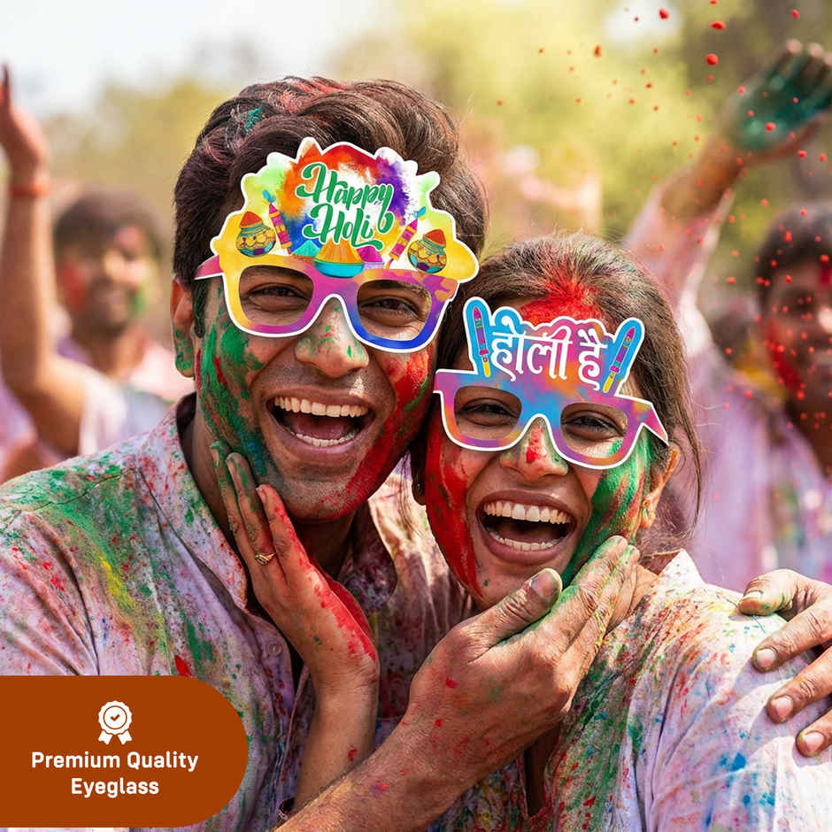 Holi Party Fancy Glasses Colorful Hair and Happy Holi Glasses | Party Propz
