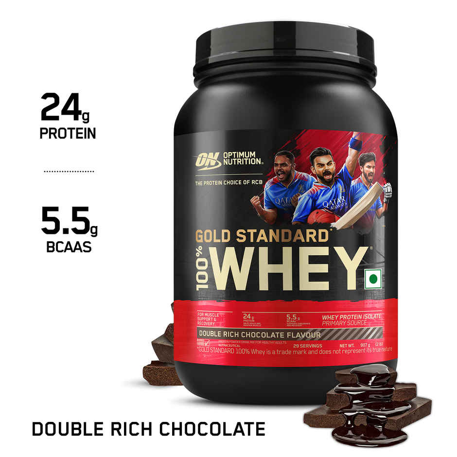 Optimum Nutrition (ON) 100% Whey Gold Standard Powder Double Rich Chocolate 2 lb Combo