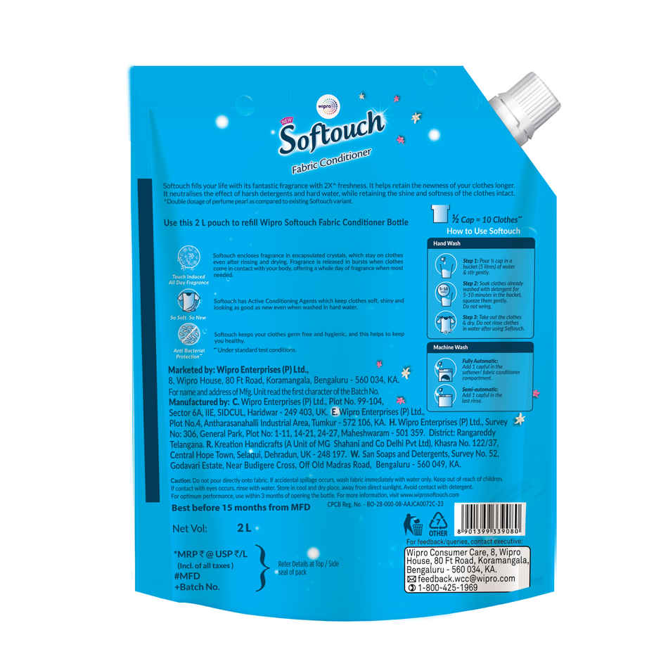 Softouch Ocean Breeze After Wash Fabric Conditioner With Antibacterial Protection