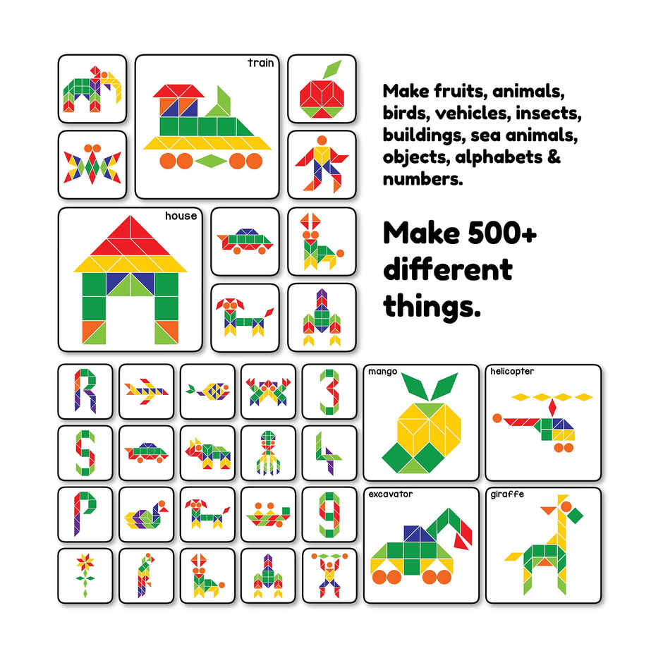 Play Panda Fun Magnetic Shapes (senior) Type 1 with 44 Magnetic Shapes & 200 Puzzles