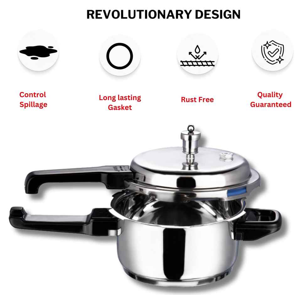 Vinod 18/8 Stainless Steel Regular Outer Lid Pressure Cooker - 2 L