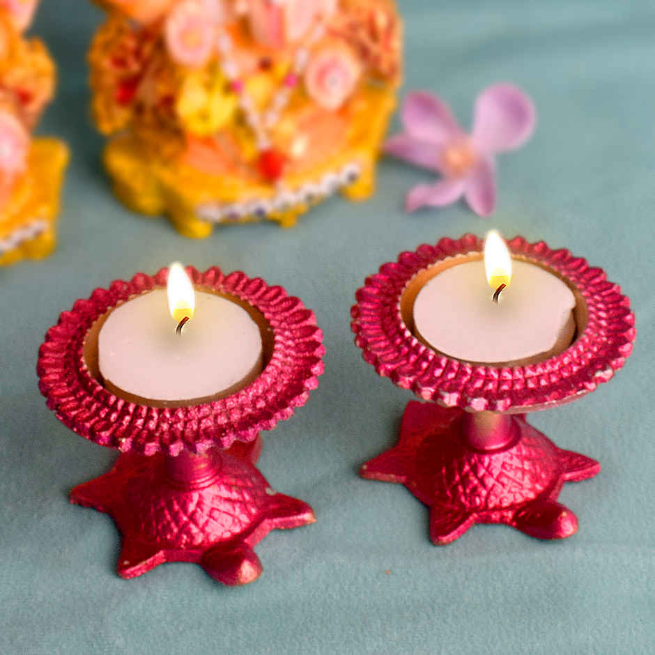 Metal Turtle Diya | Pack Of 2 | Satvik