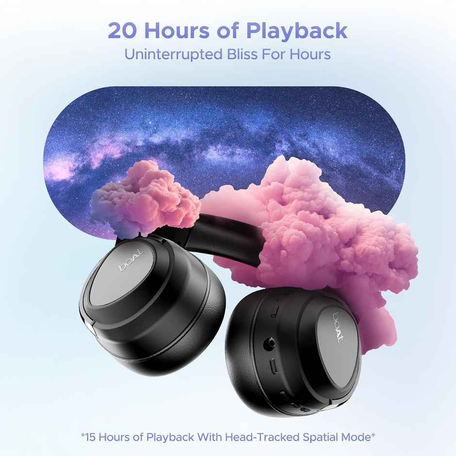 boAt Nirvana Eutopia BT Headphones w/ 20H Playtime, Head Tracking & Spatial Audio (Primia Black)