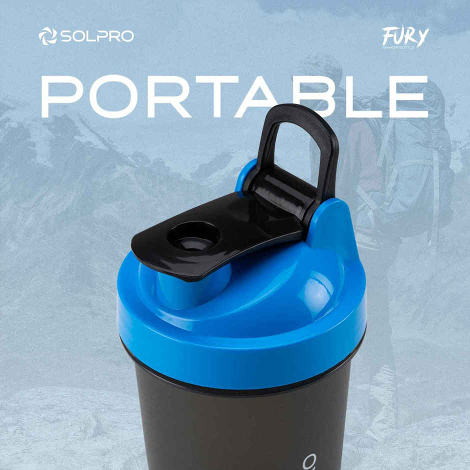 Solpro Fury Shaker Bottle | Gym Shaker | Bpa Free | 450 ml | Blue