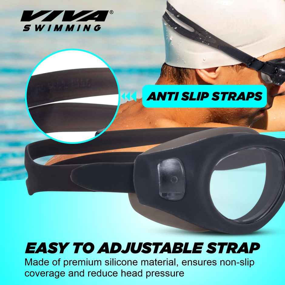 Vector X Viva Sports 200 Swimming Goggles (Black)