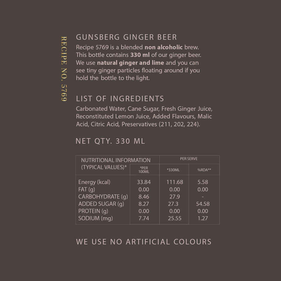 Gunsberg Ginger Beer | Made With Real Ginger