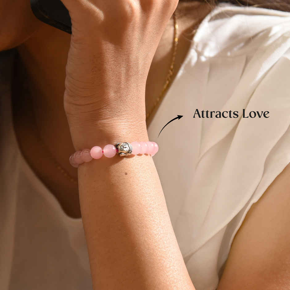 Astrotalk Rose Quartz Bracelet with Buddha