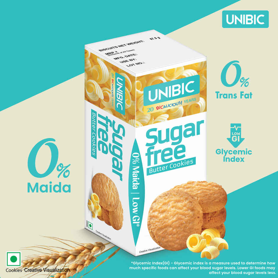 UNIBIC Sugar Free Butter Cookies | 0% Maida | Low GI