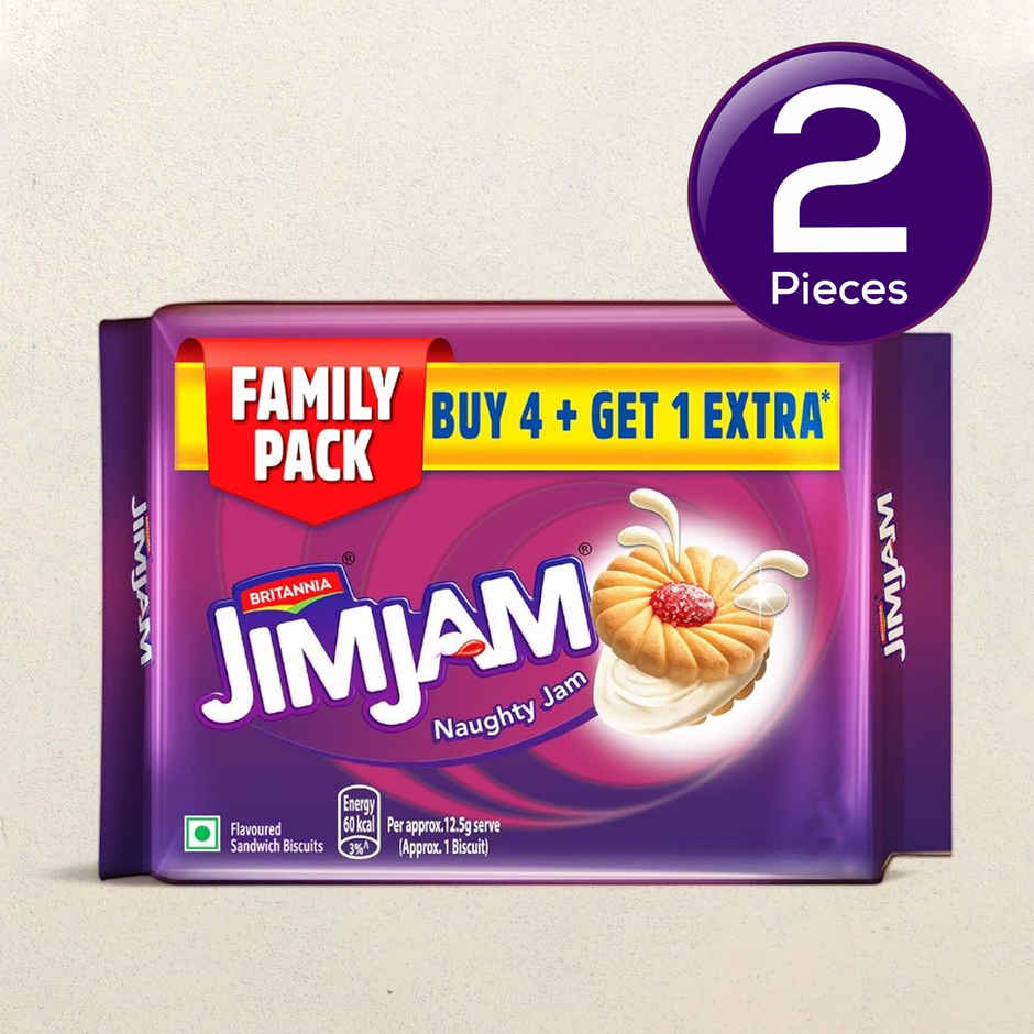 Britannia Treat Jimjam Naughty Jam Cream Biscuits | Combo