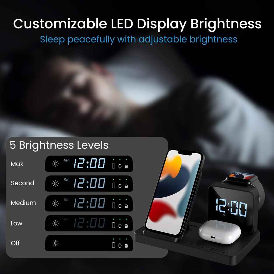 Portronics 15W All in One Wireless Charging Gadget(Black)