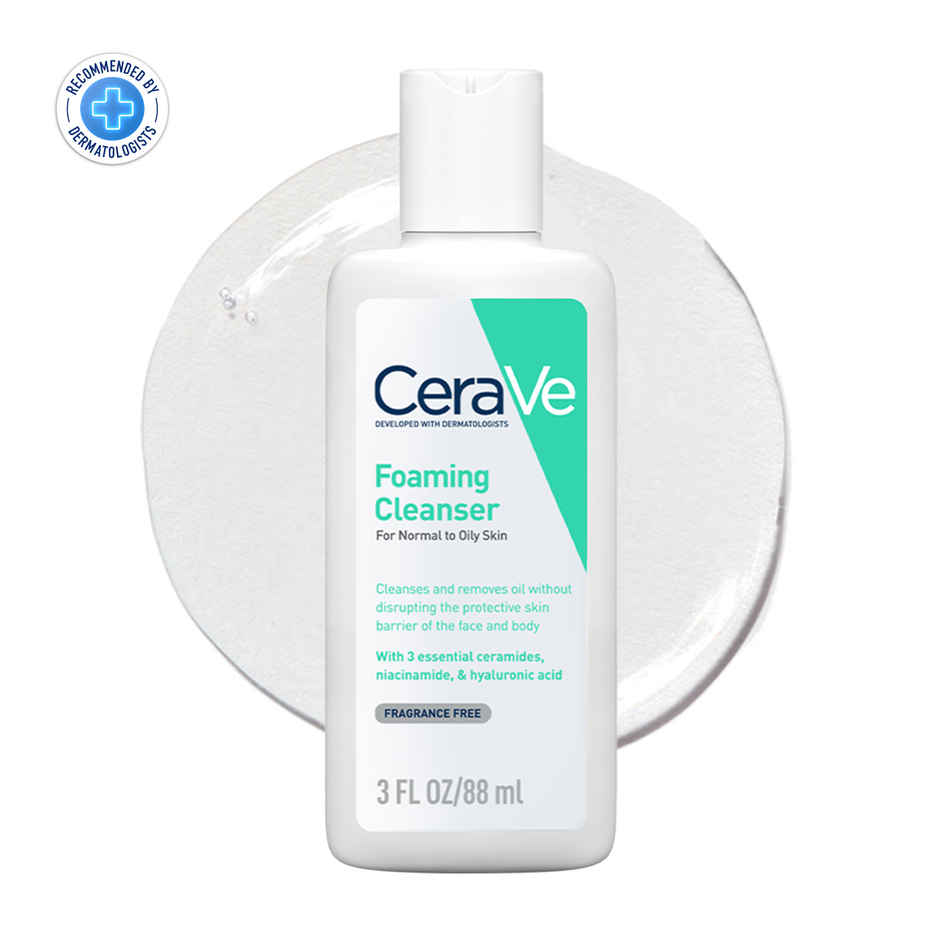 CeraVe Foaming Cleanser Face Wash For Oily Skin With Hyaluronic Acid, Ceramides & Niacinamide